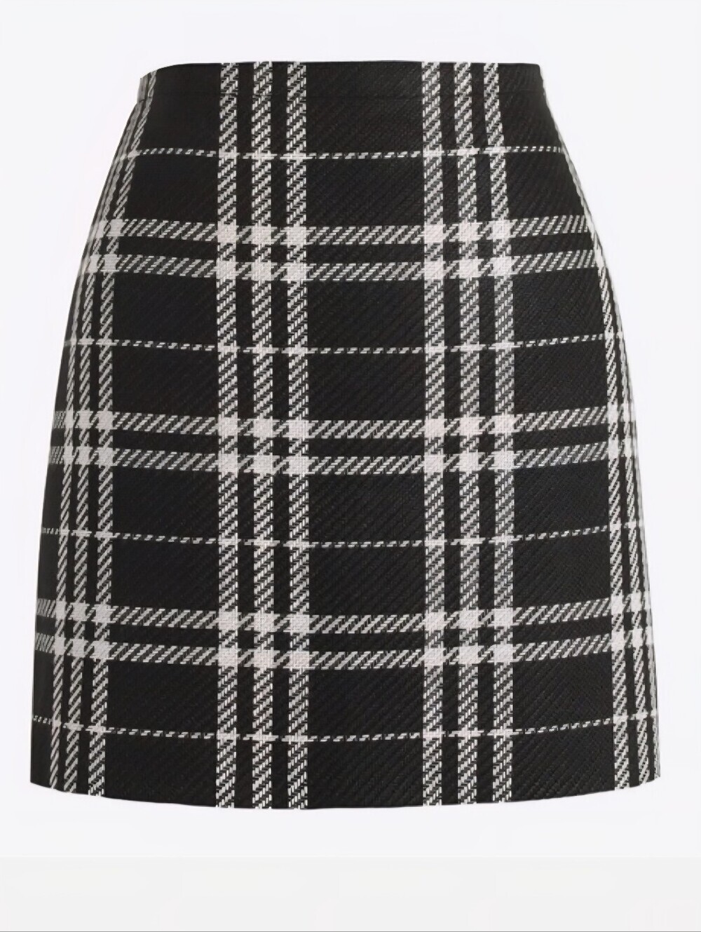 J.Crew Black White Check Plaid Mini Skirt Thick Fall Lined Preppy Classic 00 EUC